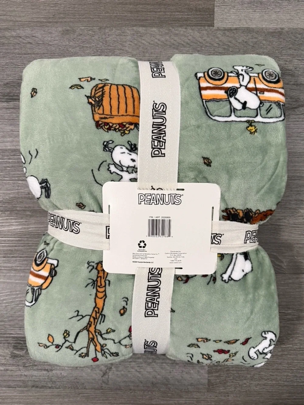 Peanuts Snoopy Fall Throw Blanket Fall Leaves 60”x 70” NWT